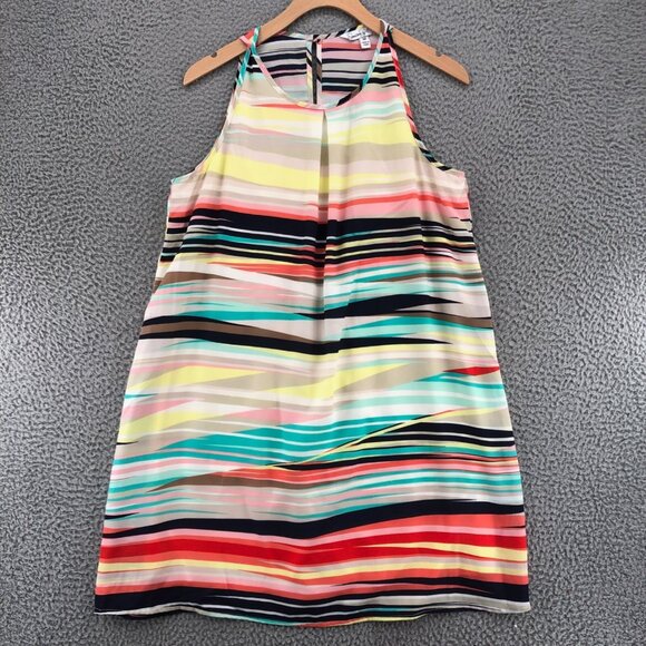 Speechless Dress Women Medium Multicolor Stripe Mini Shift Sleeveless Breathable - Picture 1 of 10